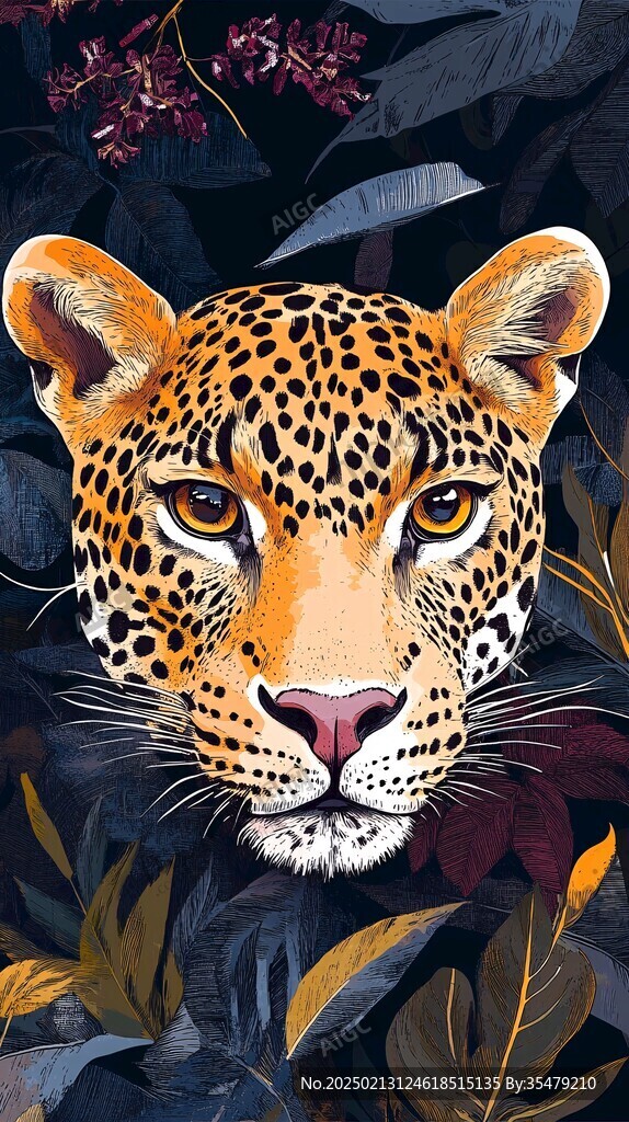 金钱豹插画