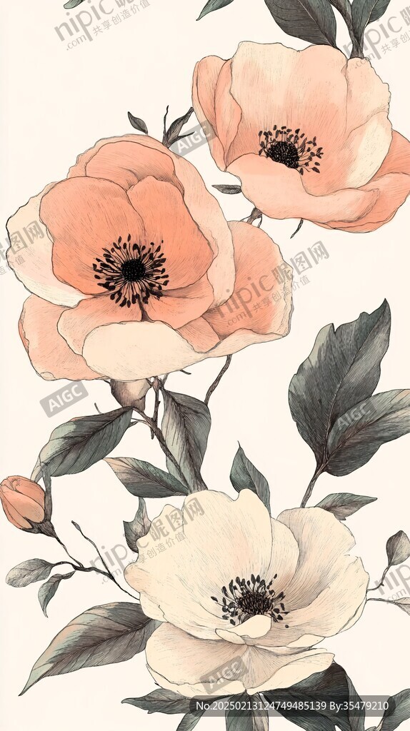 手绘花朵壁纸