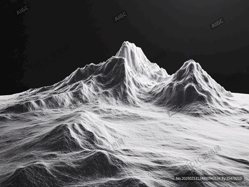 白色概念山体