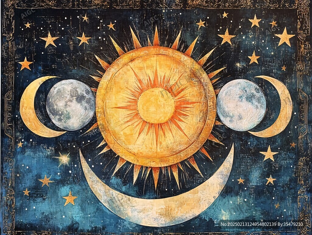 天体复古装饰画