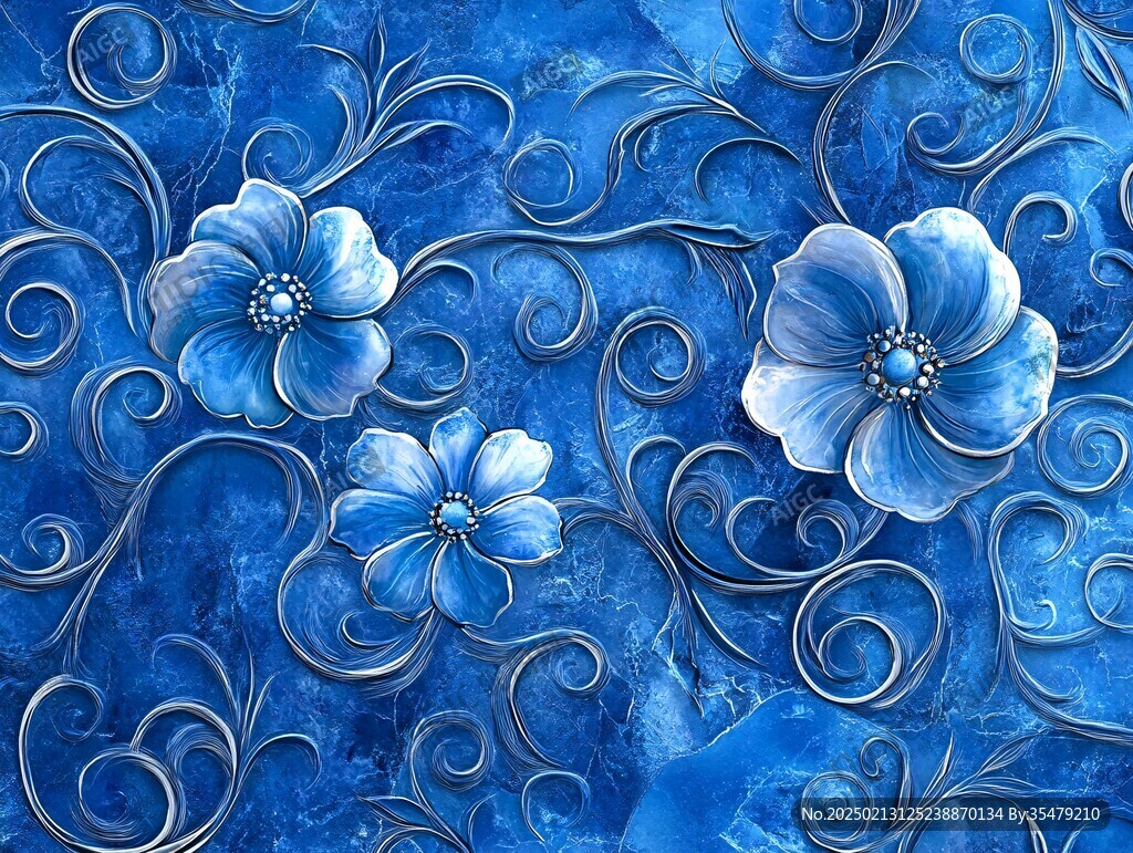 皇家蓝立体感浮雕背景