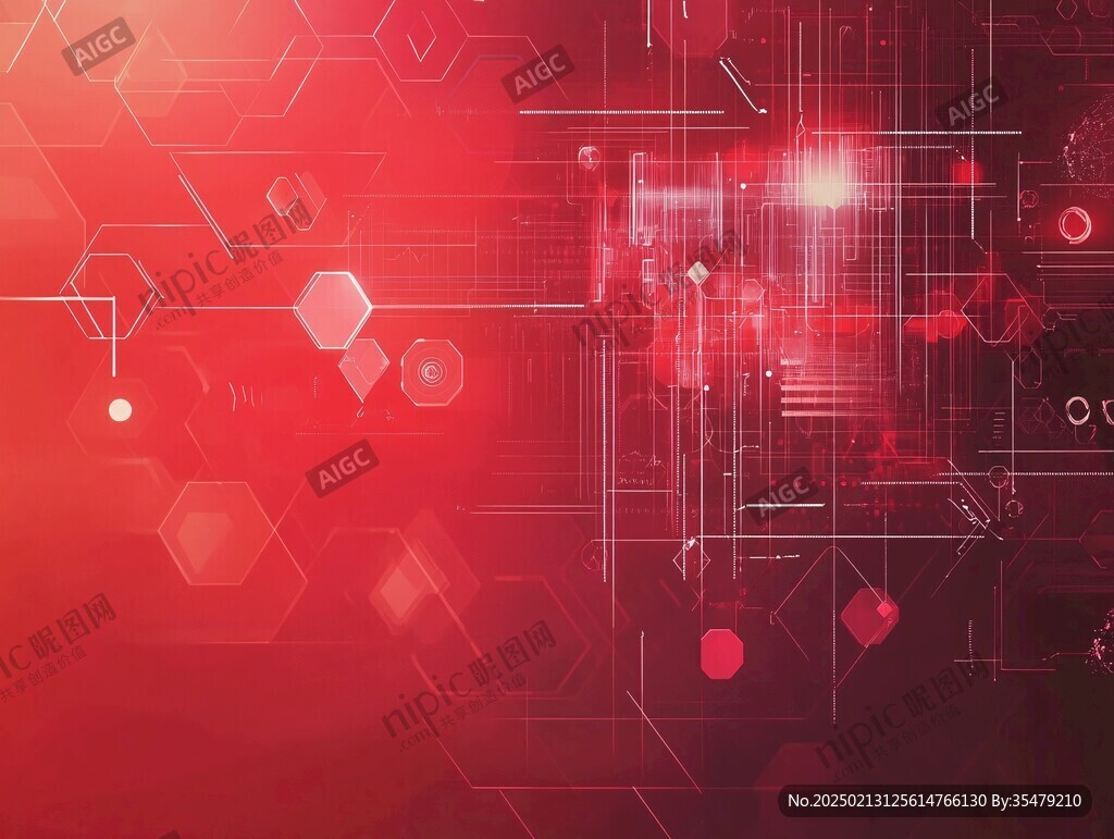 红色科技渐变背景数码