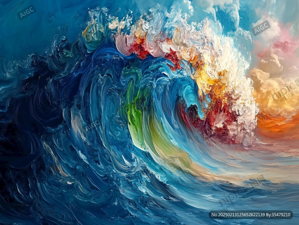 彩色创意海洋流体画