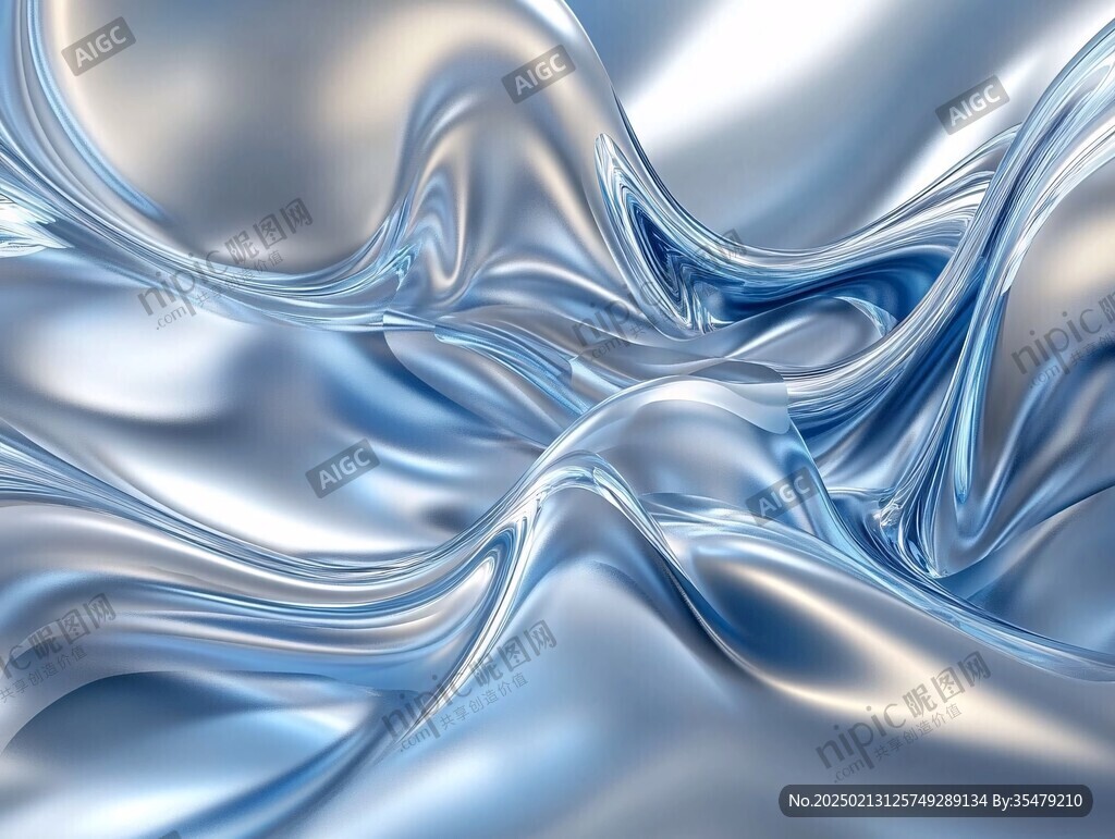 蓝色动感丝绸背景