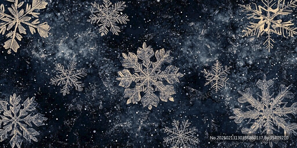 蓝色雪花墙纸