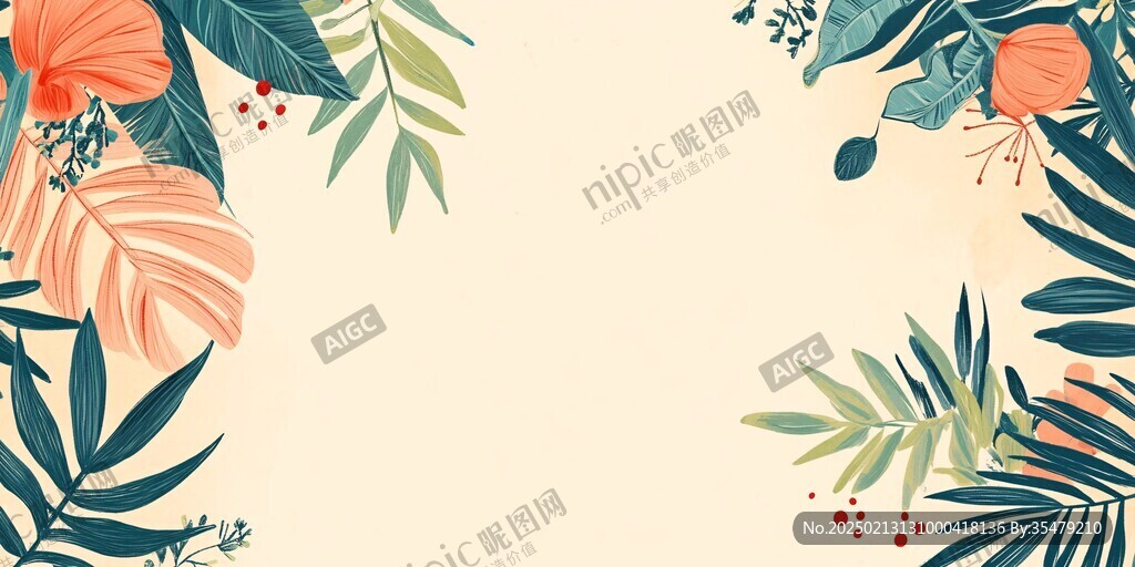 植物背景扁平插画