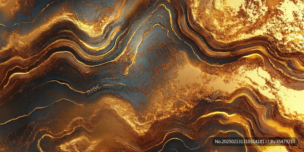 金色抽象流体纹理背景