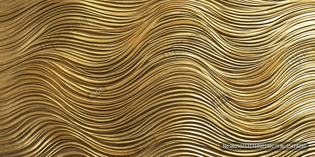 浮雕金色波浪纹