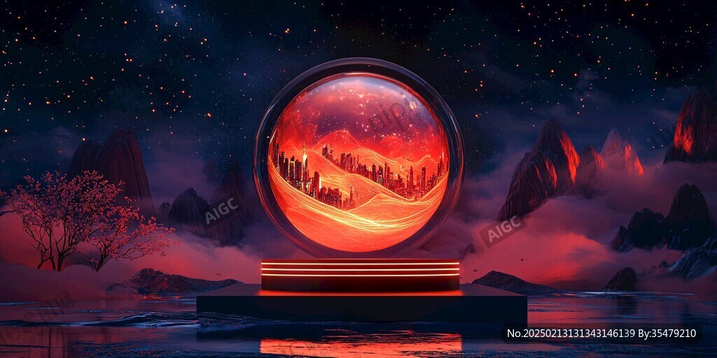 夜景水晶球