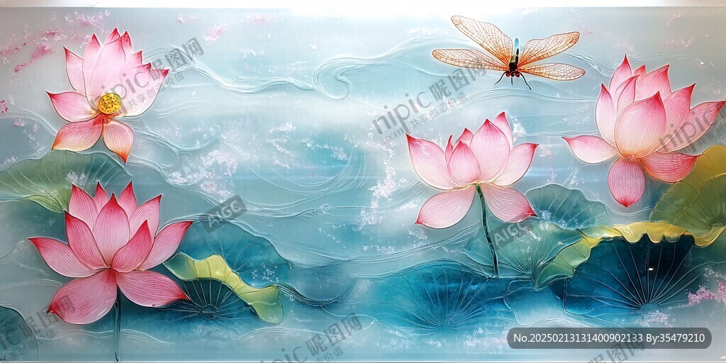 3d荷花背景