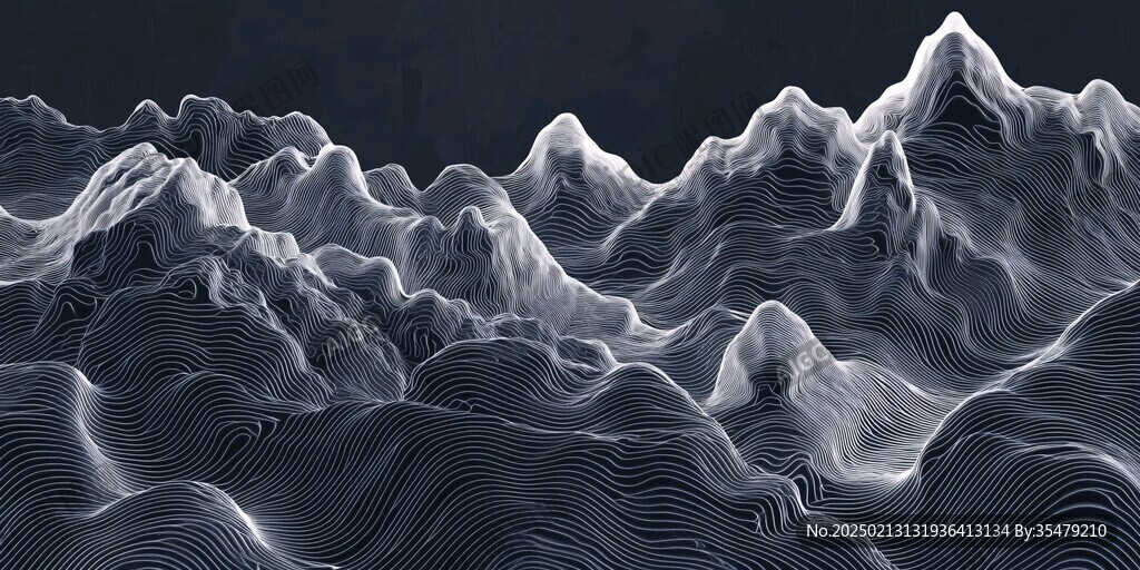 抽象线条山水背景