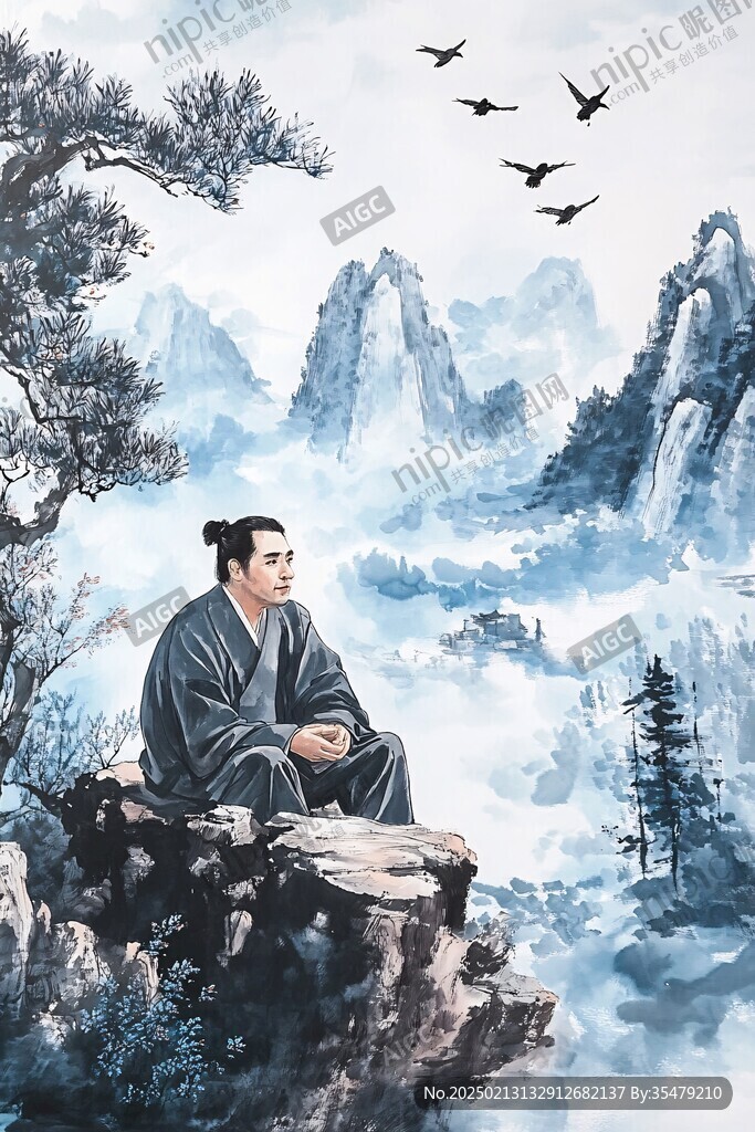 古代名人王维挂画