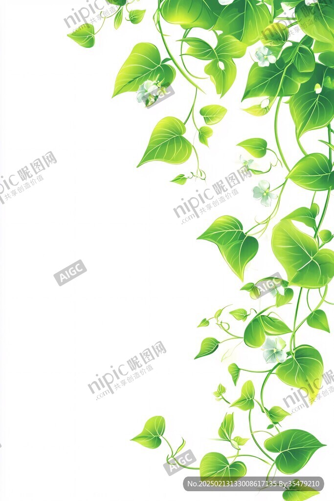 藤蔓素材绿叶背景