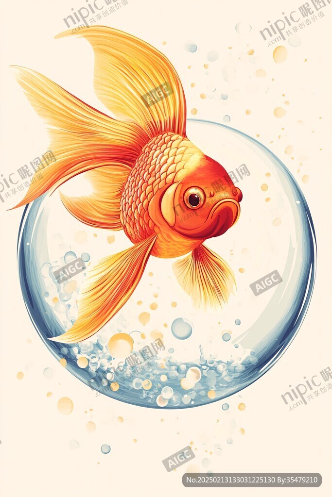 创意手绘金鱼