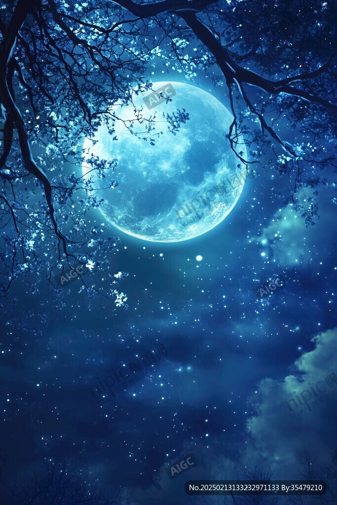 蓝月夜梦幻唯美奇幻