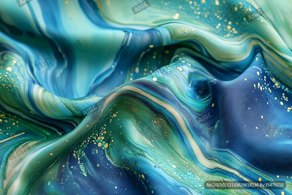 渐变抽象流体装饰画