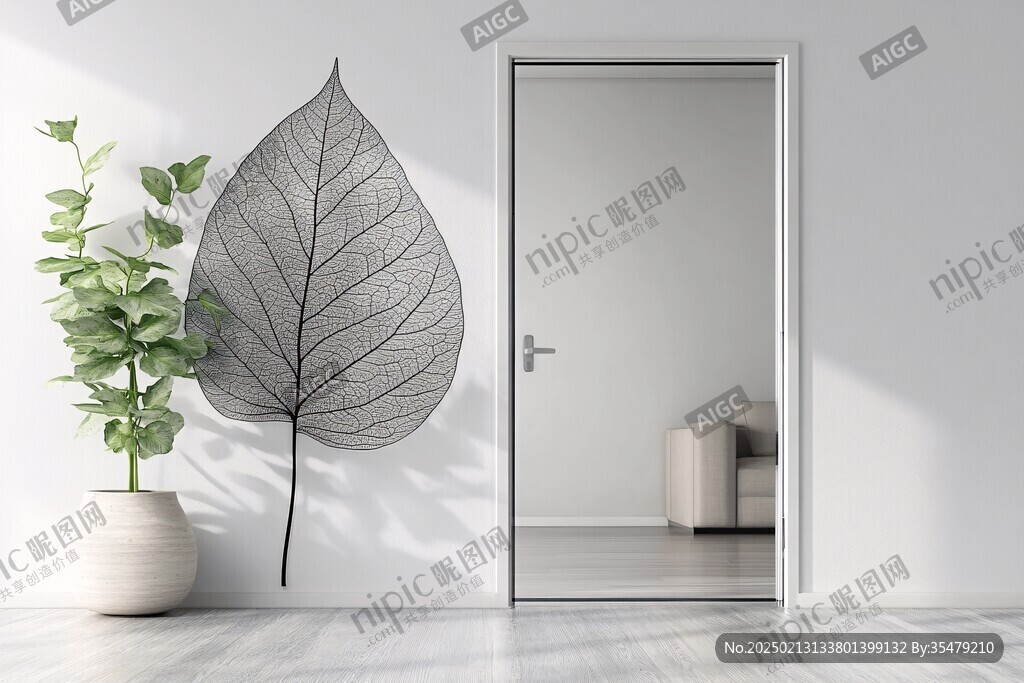 极简木门场景效果