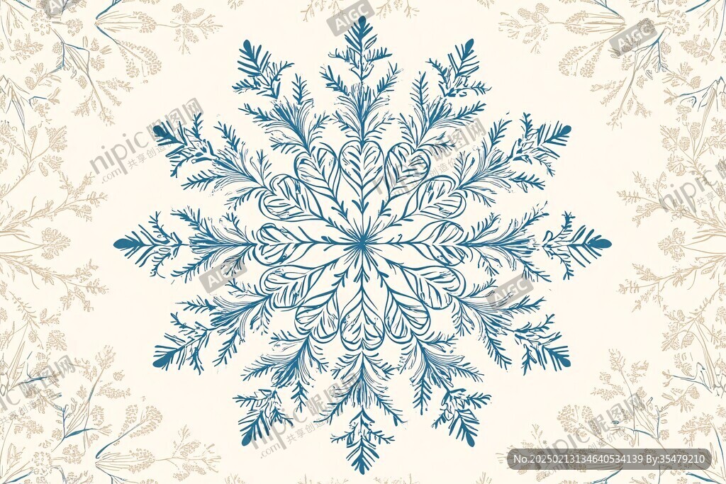 雪花形花纹印花