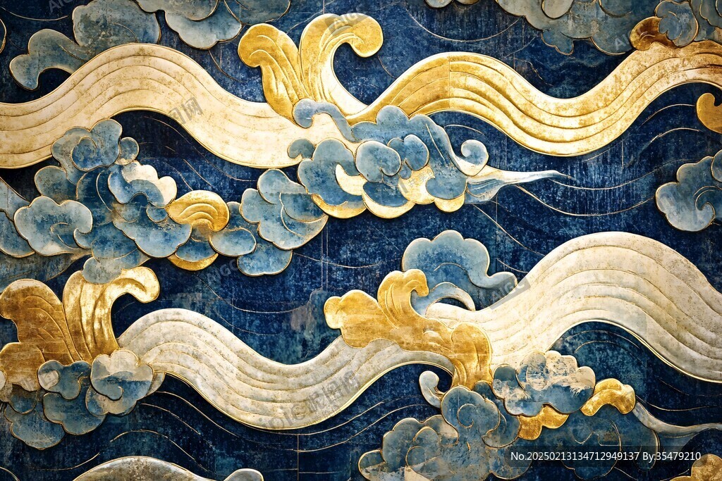 描金云纹
