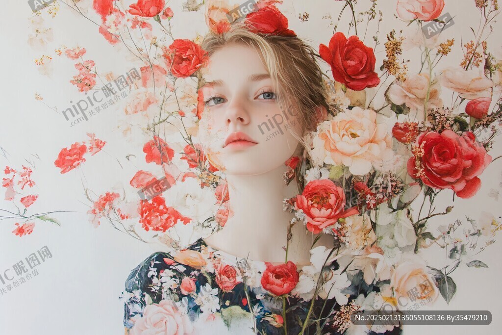 唯美少女与花系列