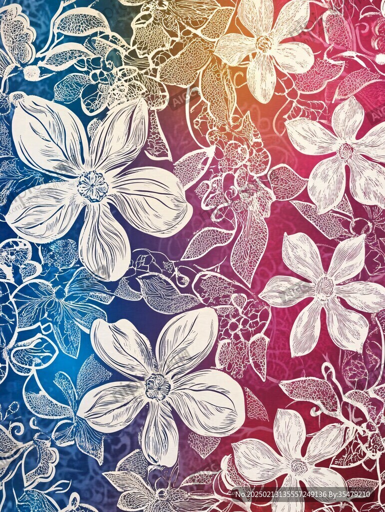 质感手绘花纹