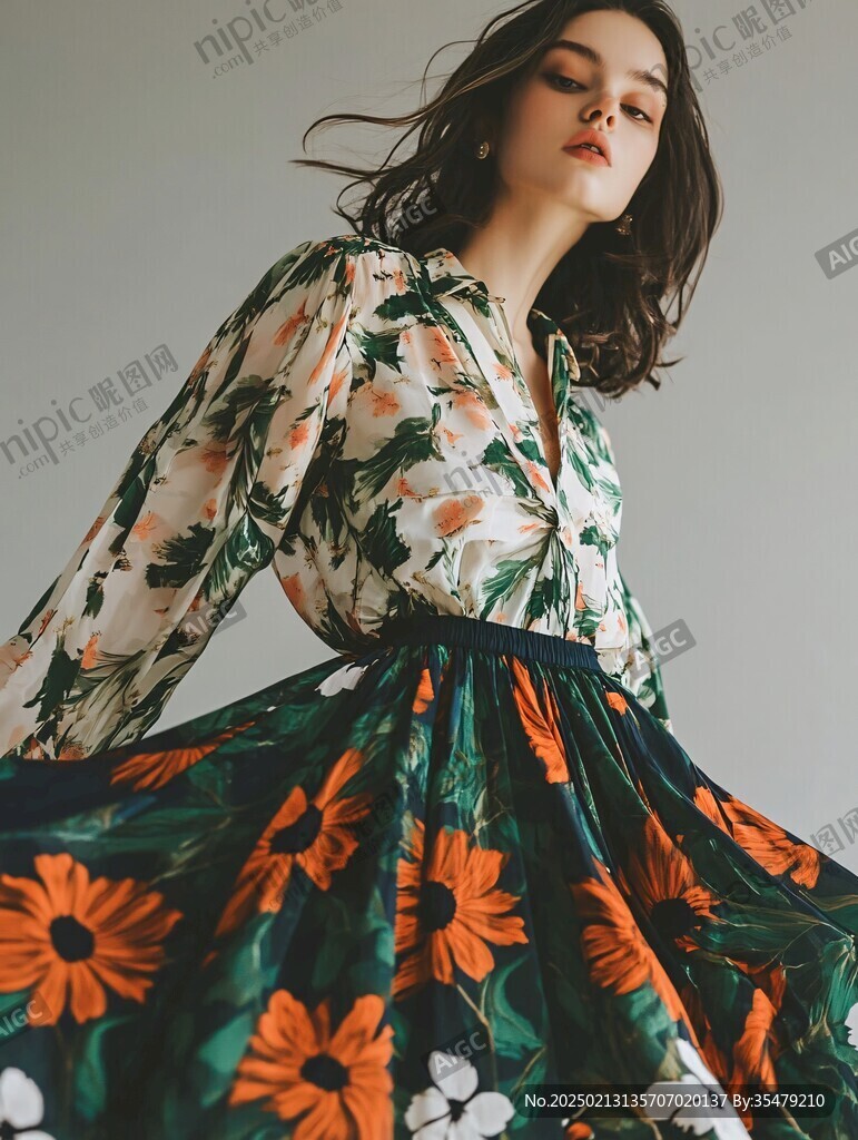 小雏菊印花裙