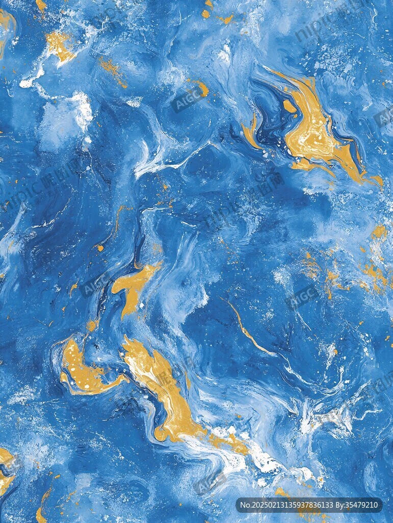 蓝色流体创意抽象画
