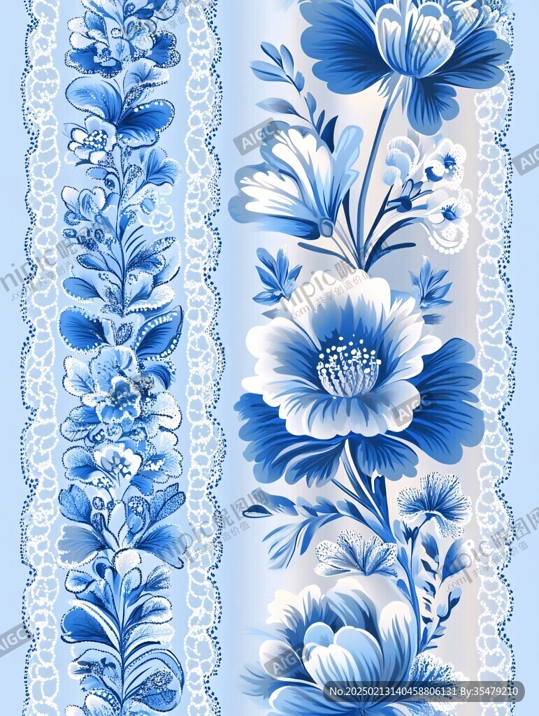 精美蓝色花纹