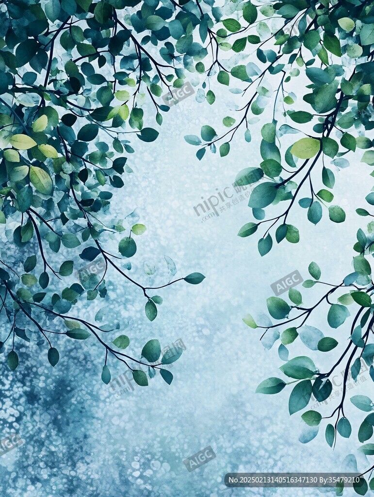 唯美枝叶背景