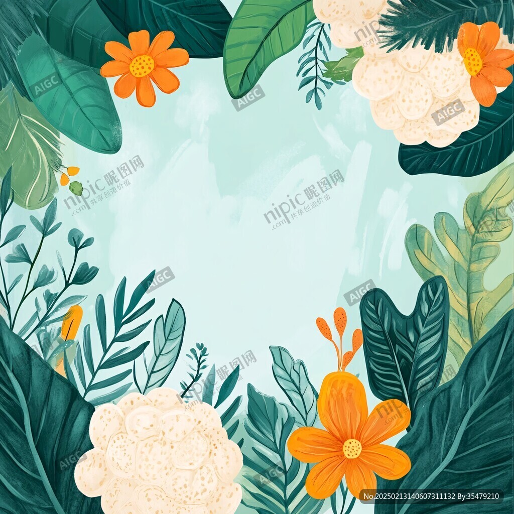 植物背景扁平插画