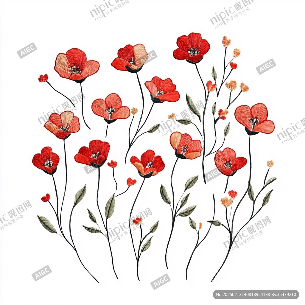 手绘小红花