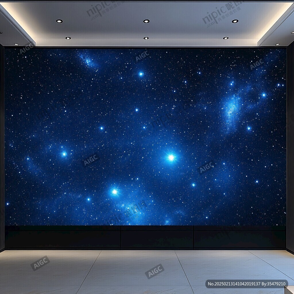 发光星星背景电视墙