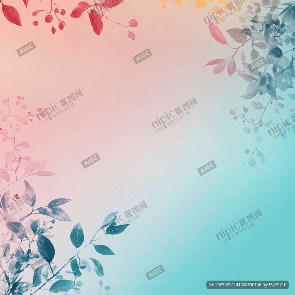 粉蓝鲜花背景
