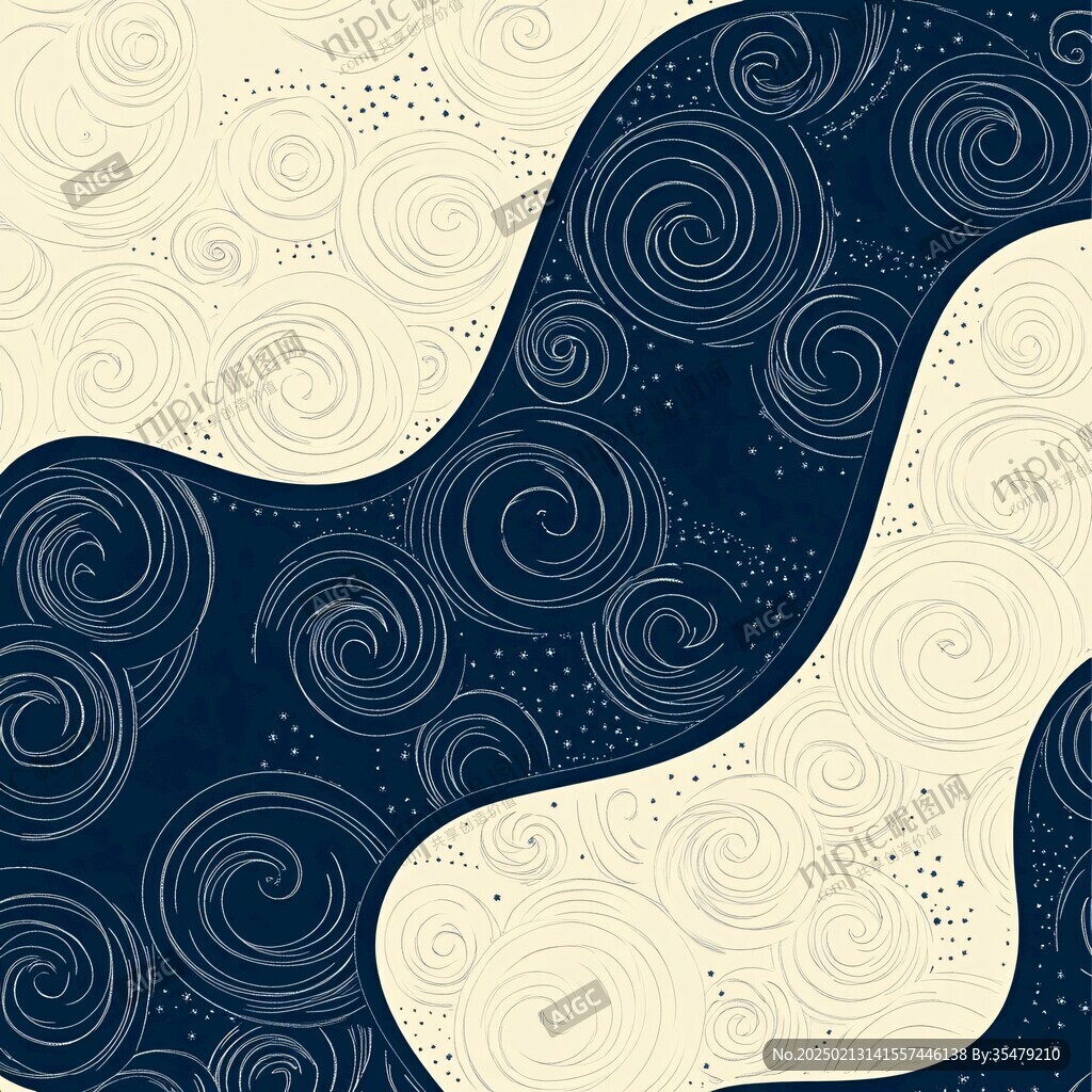 线描水波纹动感波浪纹