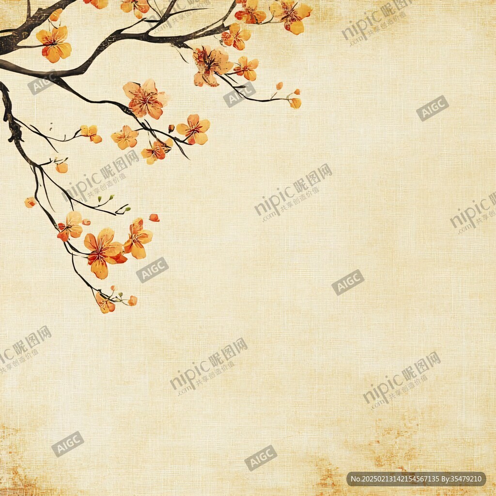 古风古典复古梅花背景