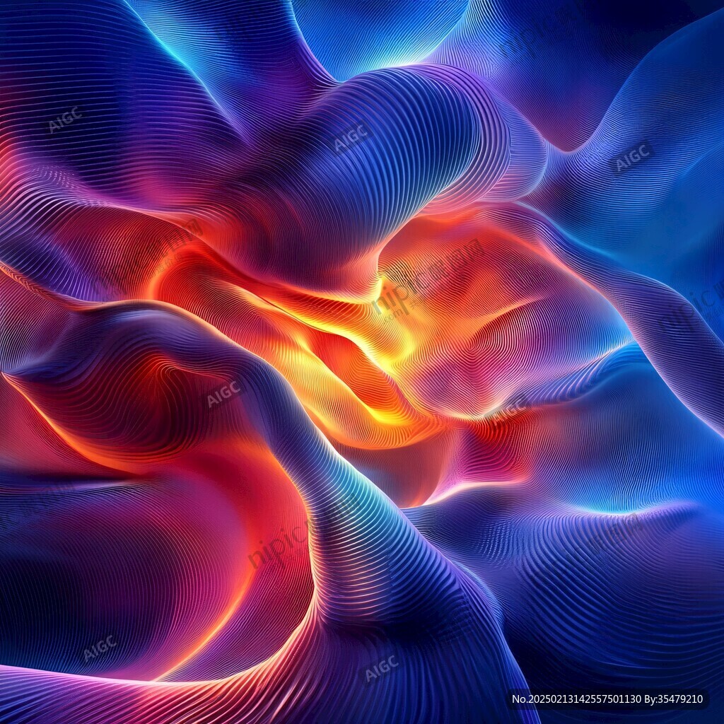 幻彩流体抽象线条背景