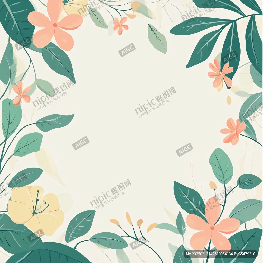 植物背景扁平插画