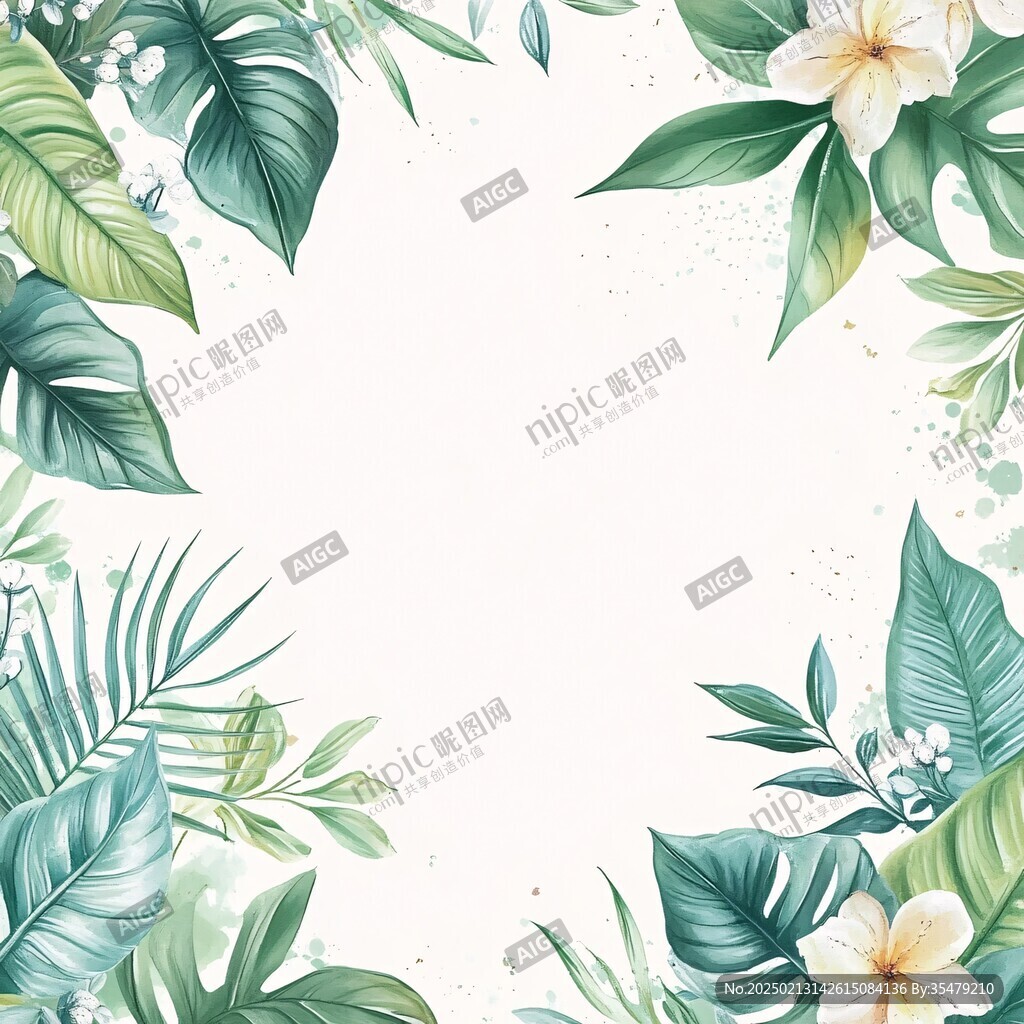 热带植物边框