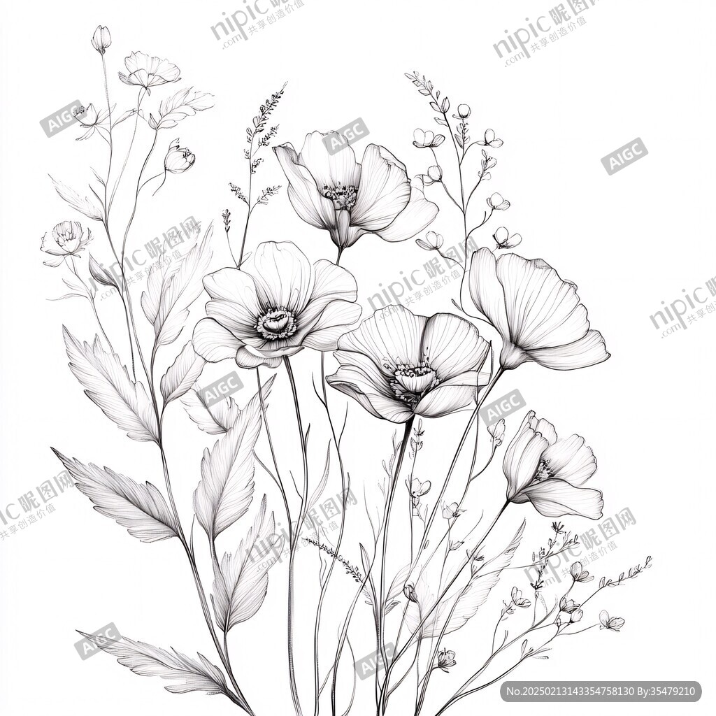 亚麻花手绘