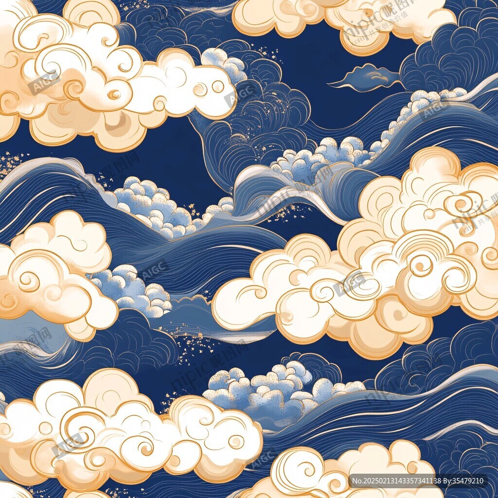 彩云海水纹