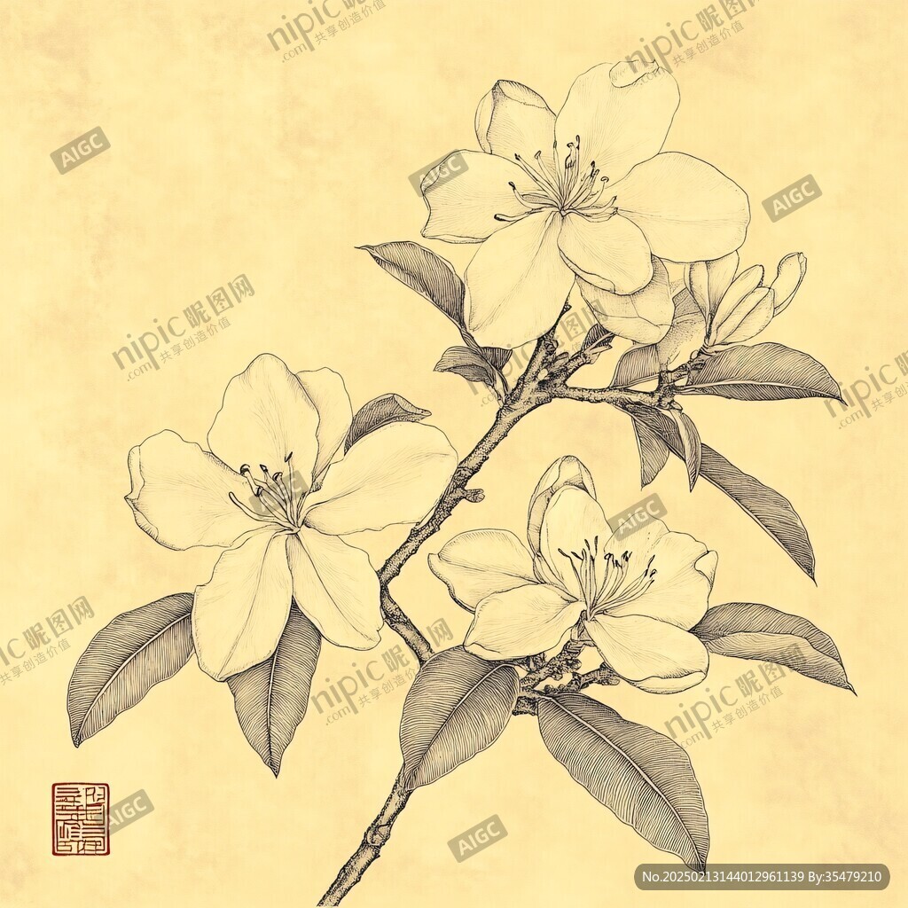 手绘瑞香