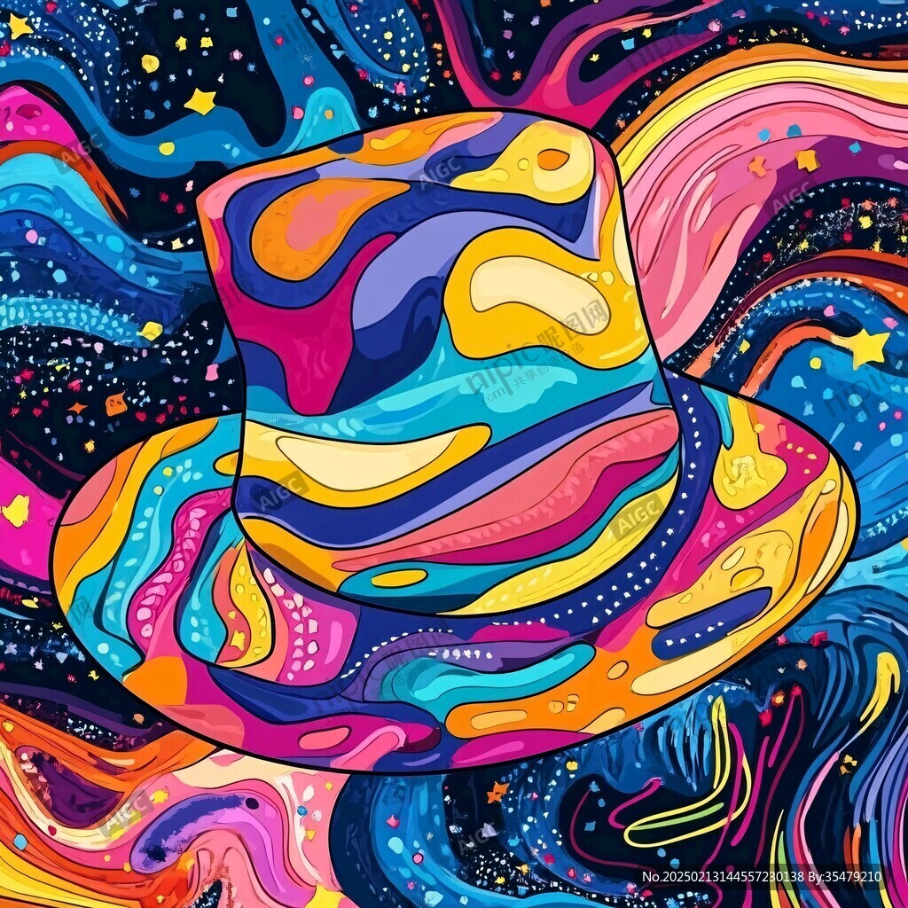 创意彩色缤纷宇宙插画