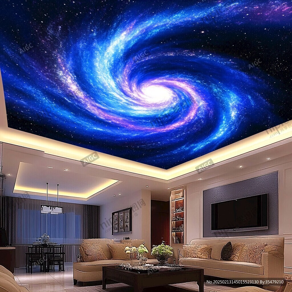 吊顶喷画宇宙漩涡