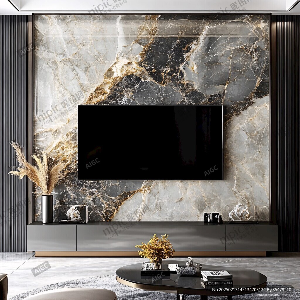 轻奢大理石背景墙