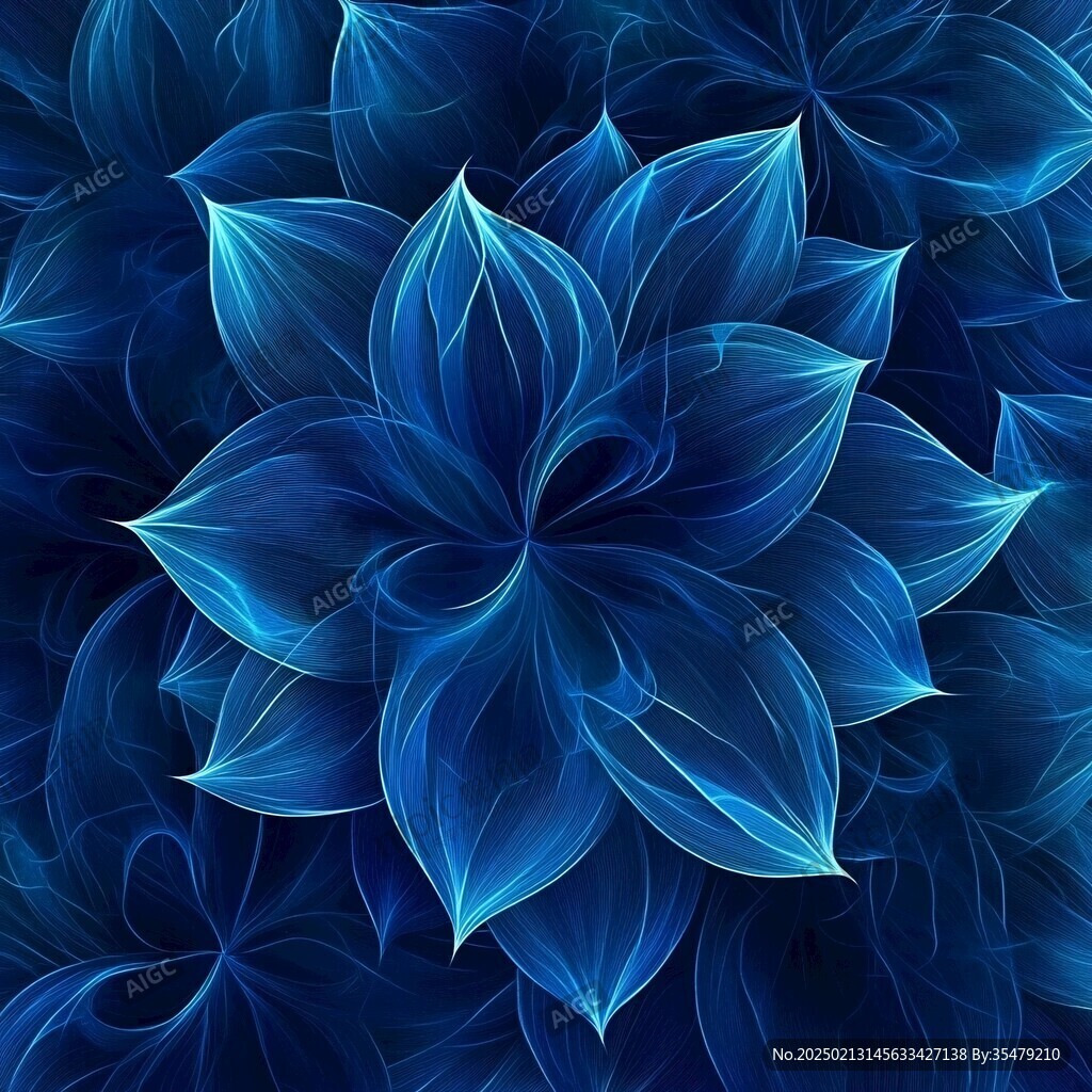深蓝色浪漫深邃花纹