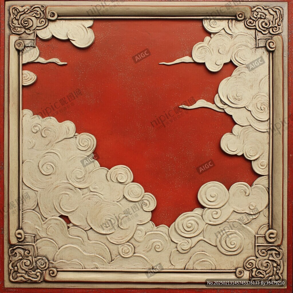 金色云纹浮雕