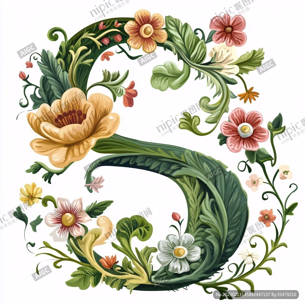 花朵花卉字体造型