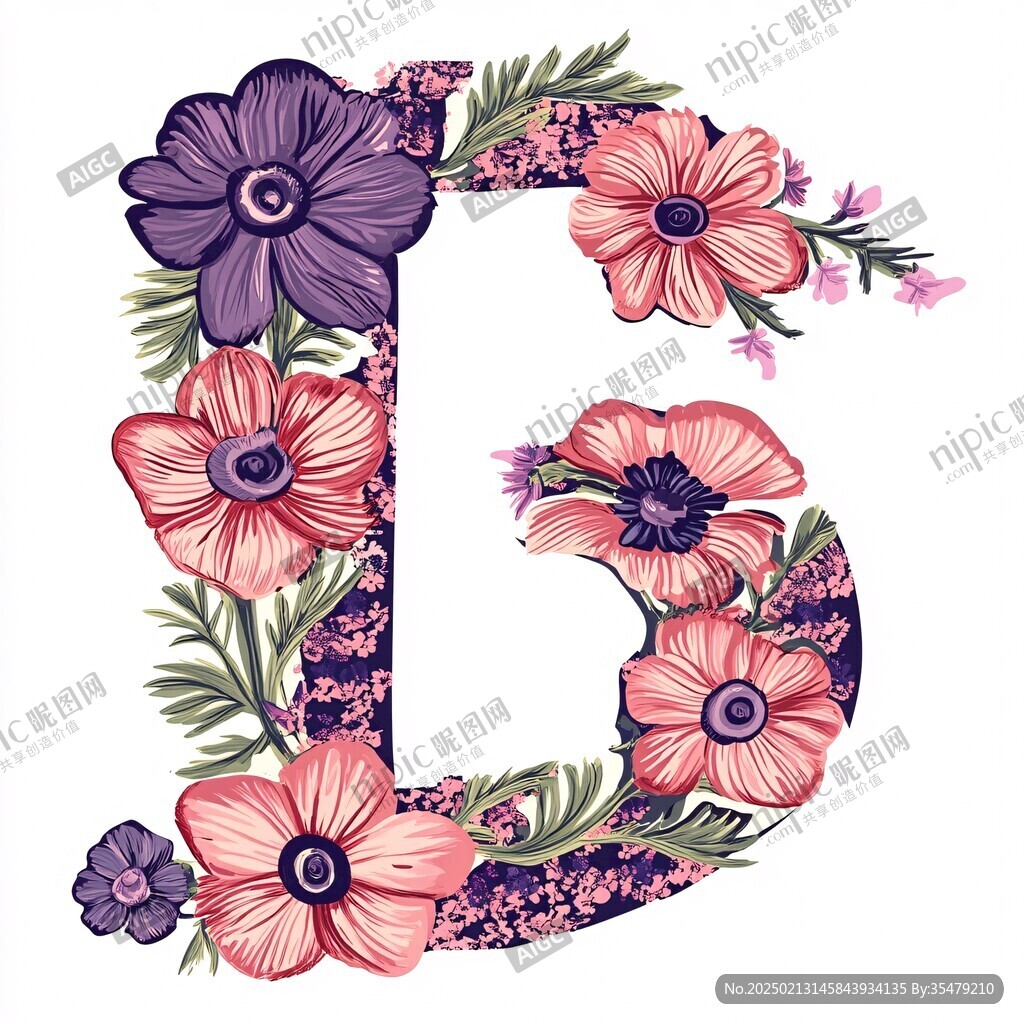 花朵花卉字体造型