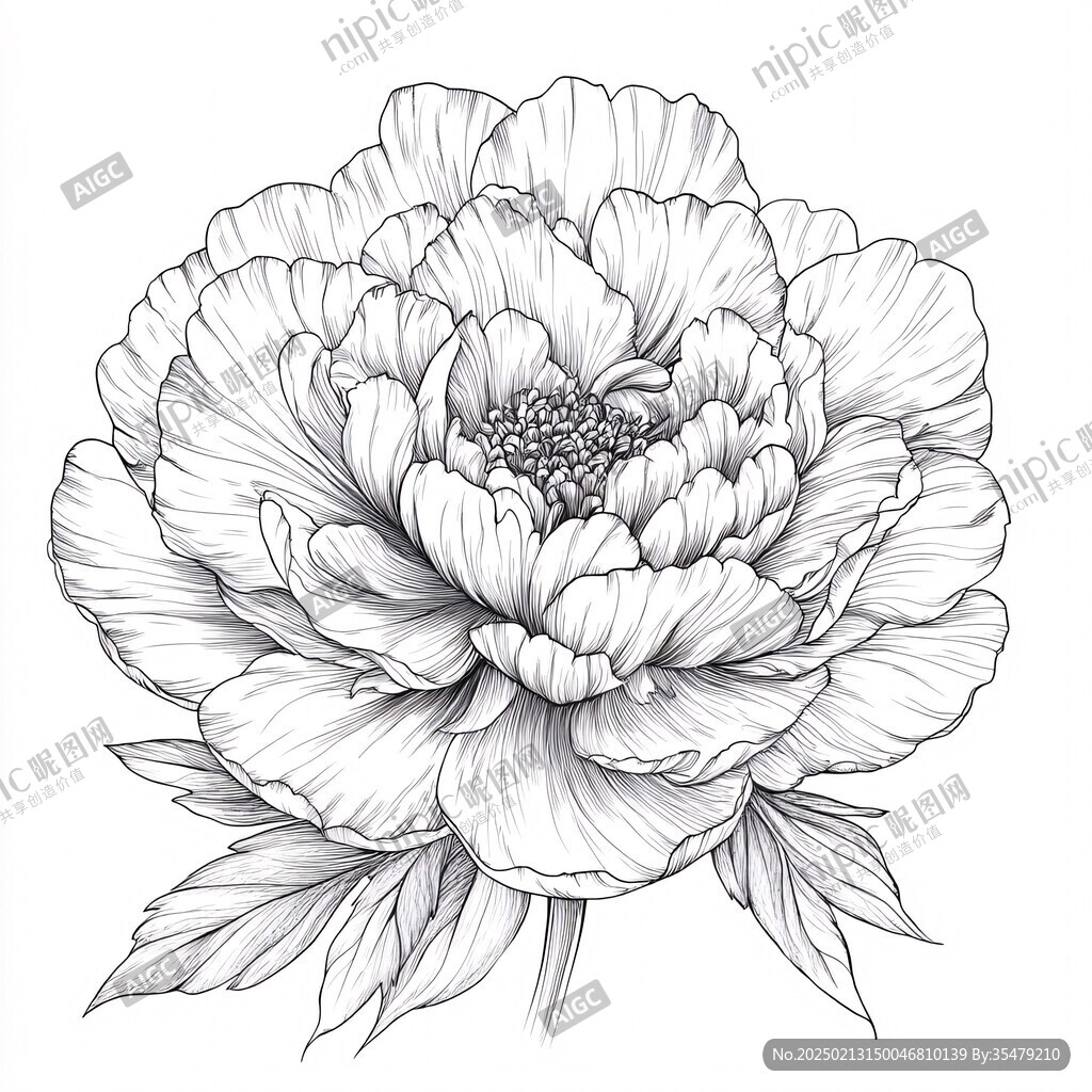 芍药线稿