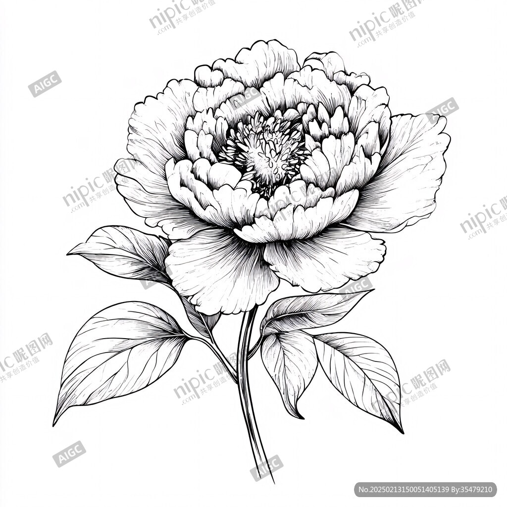 芍药手绘稿